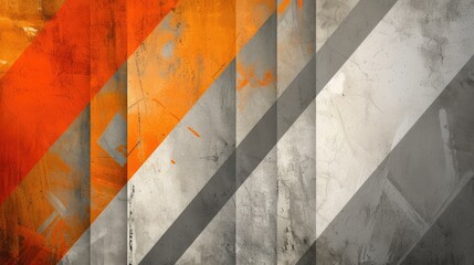 Vertical abstract background featuring orange and grey geometric textures. Modern elegance unfolds,...