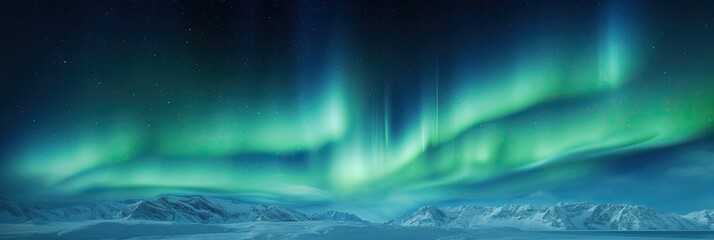 Light blue and light green aurora borealis