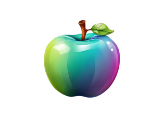 rainbow apple on transparent png