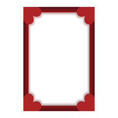 red heart frame for text