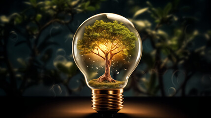 a light bulb with a tree inside is a powerful symbol of hope and