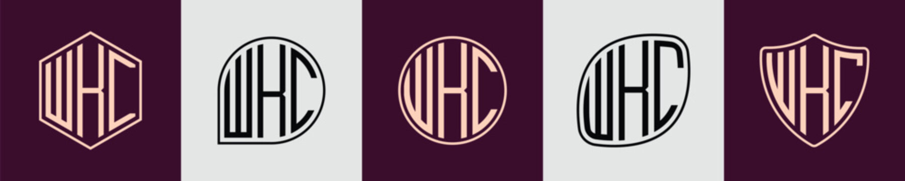 Creative simple Initial Monogram WKC Logo Designs.