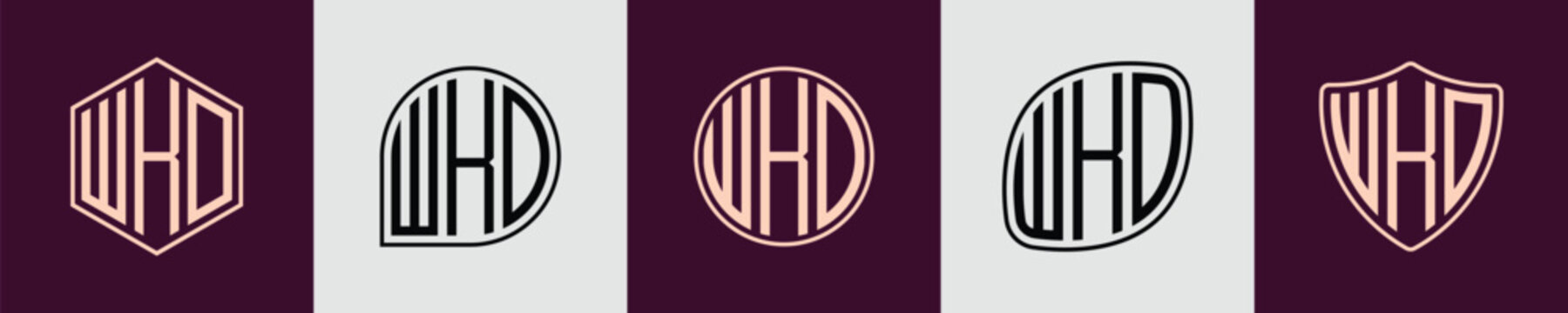 Creative simple Initial Monogram WKD Logo Designs.