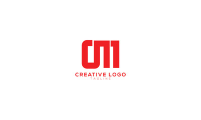 OM CM Abstract initial monogram letter alphabet logo design