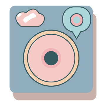 Vector IG or Instagram icons for social media highlight favorite music