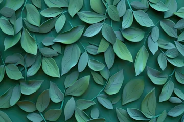 Foto op Plexiglas Green leaves background  © kramynina
