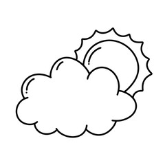 Cloud with Sun Line icon.