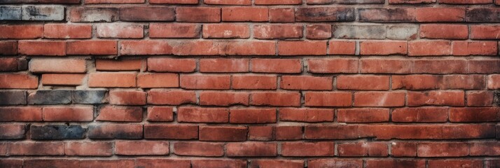Fototapeta premium Wall brick surface texture. Brickwork painted of black color interior old clean concrete grid uneven, 