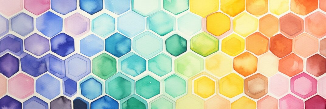 Watercolor painting patterns, bright colors, symmetrical,