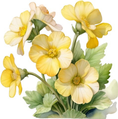 Obraz na płótnie Canvas Watercolor painting of a Primrose flower.