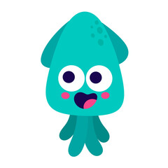 Squid cartoon Icon.	
