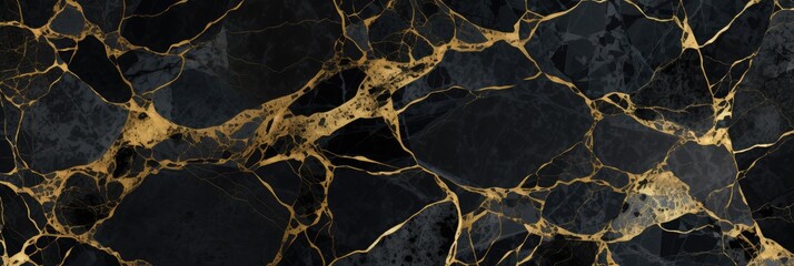 Seamless pattern, black marble, specks of gold