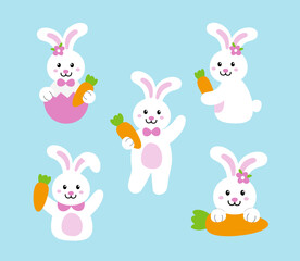 Cute Easter bunny vector.