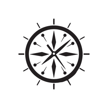 A logo clock icon vector watch silhouette wall clock design template on white background