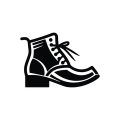 A logo of boot icon vector shoe silhouette sports shoes new design template on white background