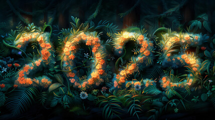 Enchanted Garden 2025: Blossoming Numerals in Twilight Forest