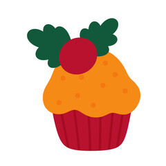 Christmas cupcake icon.