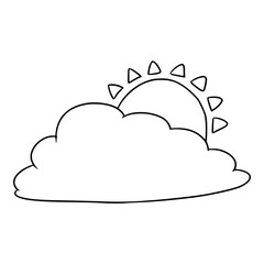 cloudy day icon illustration hand drawn outline isolated vector