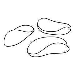 potato chips illustration hand drawn outline isoalted vector