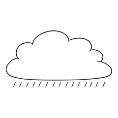 rain cloud illustration hand drawn outline isolated vector