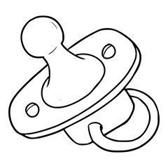 baby pacifier vector illustration hand drawn outline isolated