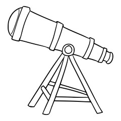 Fototapeta na wymiar telescope illustration hand drawn outline isolated vector