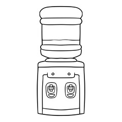water gallon dispenser illustration hand drawn outline isolated vector