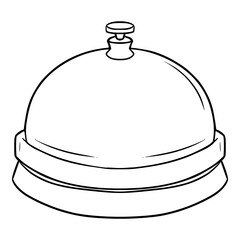Obraz premium service bell icon illustration hand drawn outline isolated vector