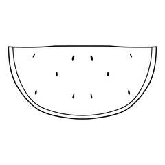 slice watermelon illustration hand drawn outline isolated vector