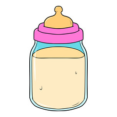 baby bottle milk illustration hand drawn isolated vector