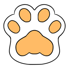 cat paw icon illustration hand drawn isolated vector