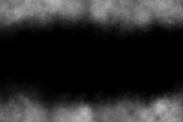 White dust smoke cloud effect on black background