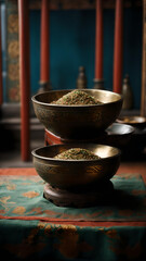 Tibetan bowl. Vertical Version 