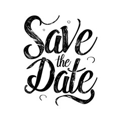 typography art save the date word for wedding invitation element