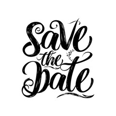 typography art save the date word for wedding invitation element