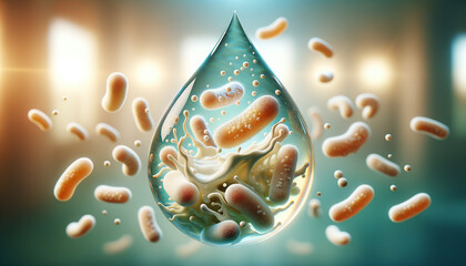 Vibrant and Detailed Close-Up of Active Probiotics in Cultured Yogurt