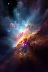 
Vibrant Nebula: Cloudy and Colorful Cosmic Phenomenon

