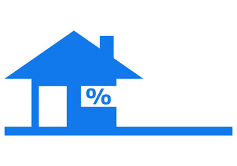 Blue Real Estate Icon Isolated on White