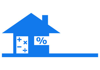 Blue Real Estate Icon Isolated on White