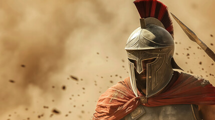 Spartan warrior ready for battle.