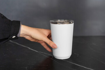 Tumbler plastic coffee cup mockup design