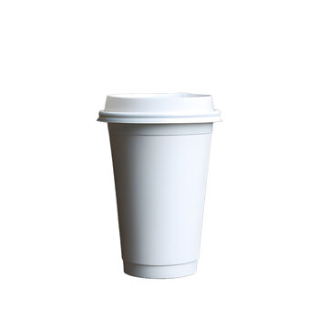 blank paper coffee cup isolated on a white transparent background,generative ai
