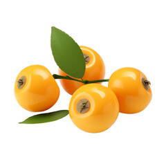 fresh loquat fruit isolated on transparent background, png