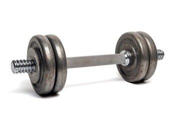 Fototapeta premium Isolated metal barbell fragment on white background