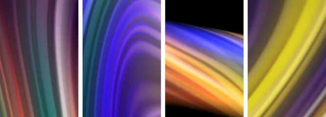 Liquid color waves poster set for wallpaper, business card, cover, poster, banner, brochure, header, website