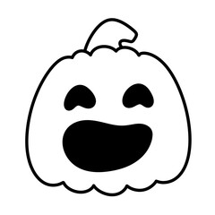 Halloween pumpkin line icon.