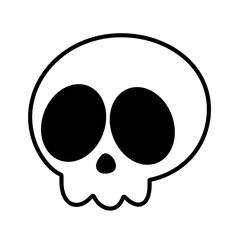 Halloween skull line icon.