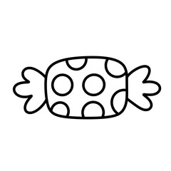 Happy halloween sweet candy party line icon.