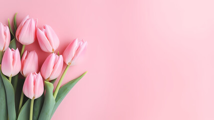 Fototapeta premium Women's Day, Valentine's Day, Mother's Day background concept, empty floral background with copy space