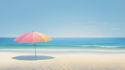 Fototapeta na wymiar a pastel-toned beach. Generative AI